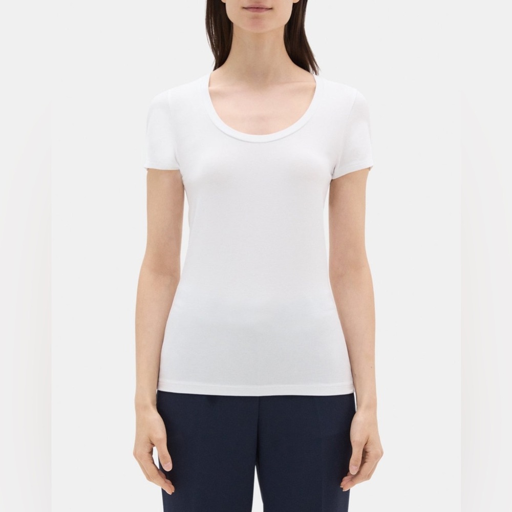 Theory Short-Sleeve Tee In Stretch Cotton